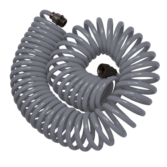 50' Gray Coil Hose w/8-Pattern Plastic Nozzle 27560