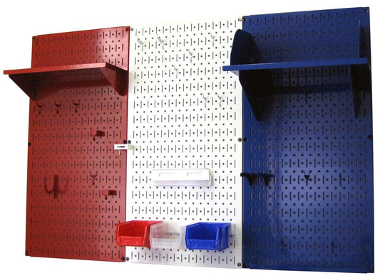4ft Patriot Pegboard Premium Tool Storage Kit - Red White & Blue