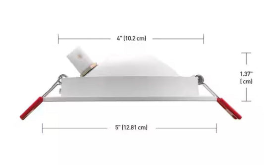 Commercial Electric Ultra Spot Integrated LED 4 in Round Adj Color Temp Canless Recessed Light for Kitchen Bath Living rooms, White