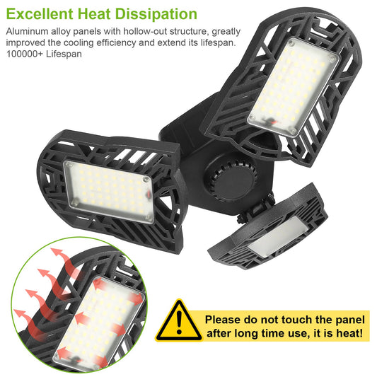 LED Garage Light E26 E27 80W 7000LM 6500K Garage Ceiling Light