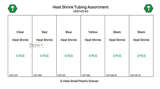 25 Piece Commercial Grade Heat Shrink Tubing Assortment Starter Kit