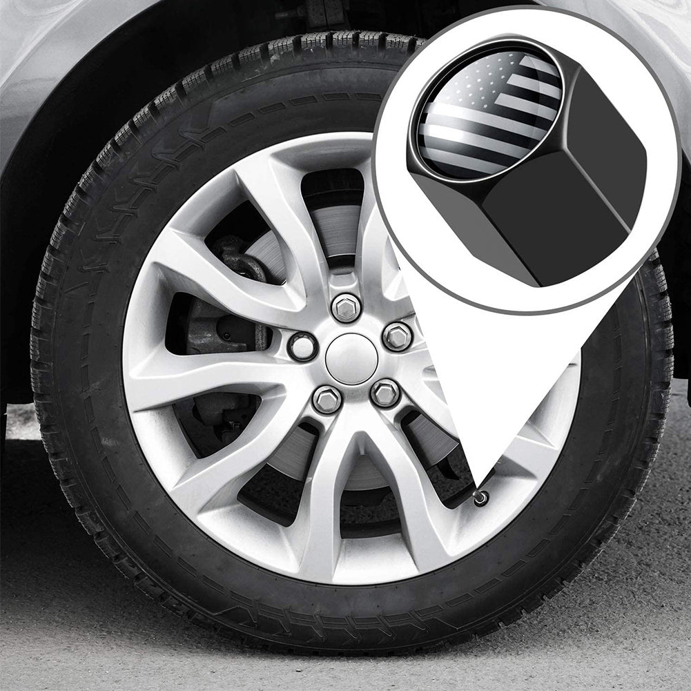 Tire Valve Caps American Flag Pattern Metal Material for Cars Bicycles Trucks Commercial Vehicles