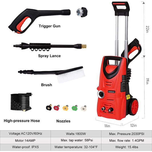 2030PSI 1.4 GPM Electric Pressure Washer PS2020