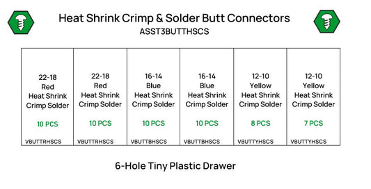 55 Piece Heat Shink Crimp and Solder Butt Connector Assortment Starter Kit