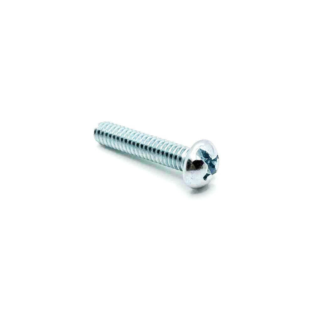 #12-24 x 1in UNC Phillips Round Machine Screw Clear Zinc