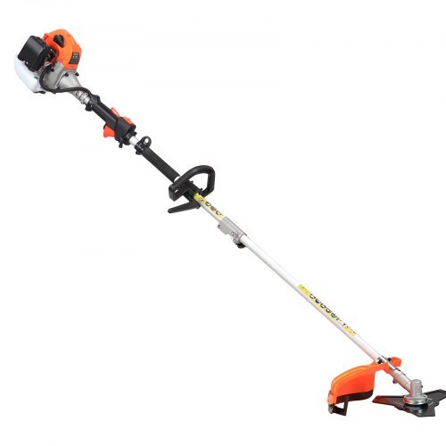 String Trimmer, 26cc 2 in 1 Weed Wacker Gas Powered, 17" Cordless Grass Trimmer with 10" Brush Cutter, Shoulder Strap & 3T Blade, 2-Stroke Heavy-Duty Gas Weed Wacker for Quick Grass Cleaning