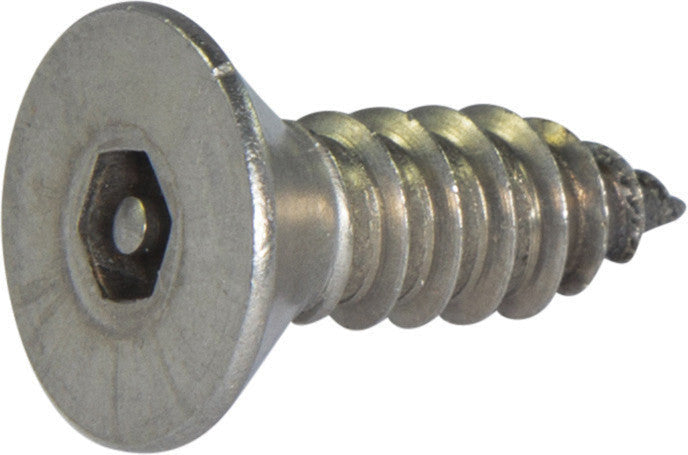 12 x 3/4 Tamper Resistant Hex Flat Head Socket Sheet Metal Screw 18-8 Stainless Steel (5/32)