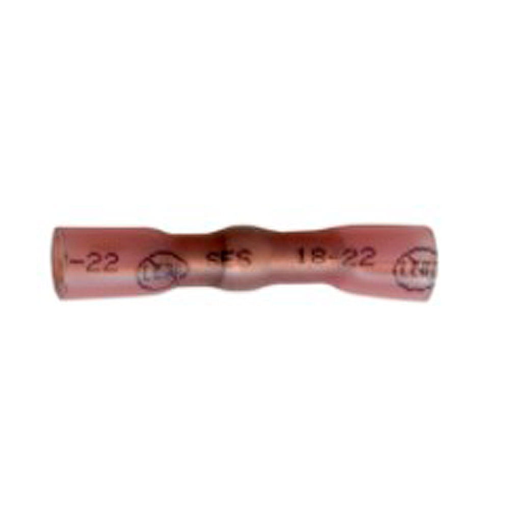 22-18 AWG Crimp/Solder Butt Red Heat Shrink