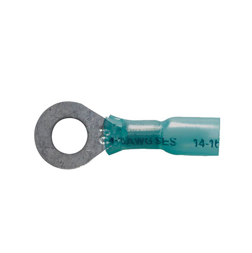 16-14 AWG 1/4in Ring Blue Heat Shrink
