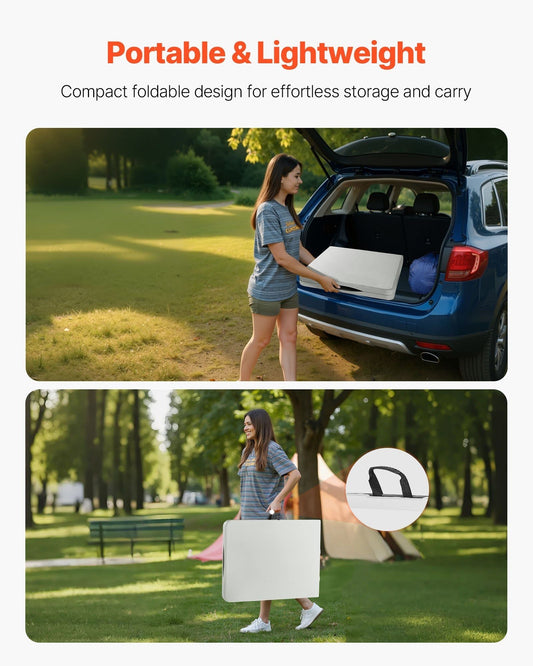 Folding Table 6 Ft Heavy Duty Portable Fold-in-Half Utility Table