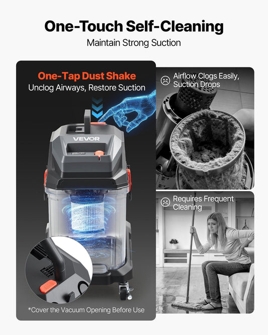 Commercial Shop Vac 11 Gallon Wet Dry Shop Vacuum 5.5 Peak HP Portable