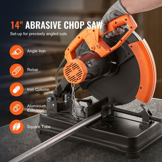 Abrasive Chop Saw 14"/355mm Blade Diameter Cut Off Saw, 0-45° Adjustable Angle Miter Saw