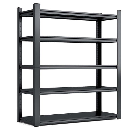 78"H 5 Tier Metal Shelves for Storage Garage Shelving 2000LBS 47.2"W*18"D*78"H,Black