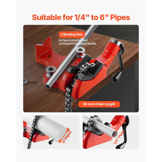 Heavy-Duty Pipe Chain Vise 1/4" - 6" Pipe Capacity