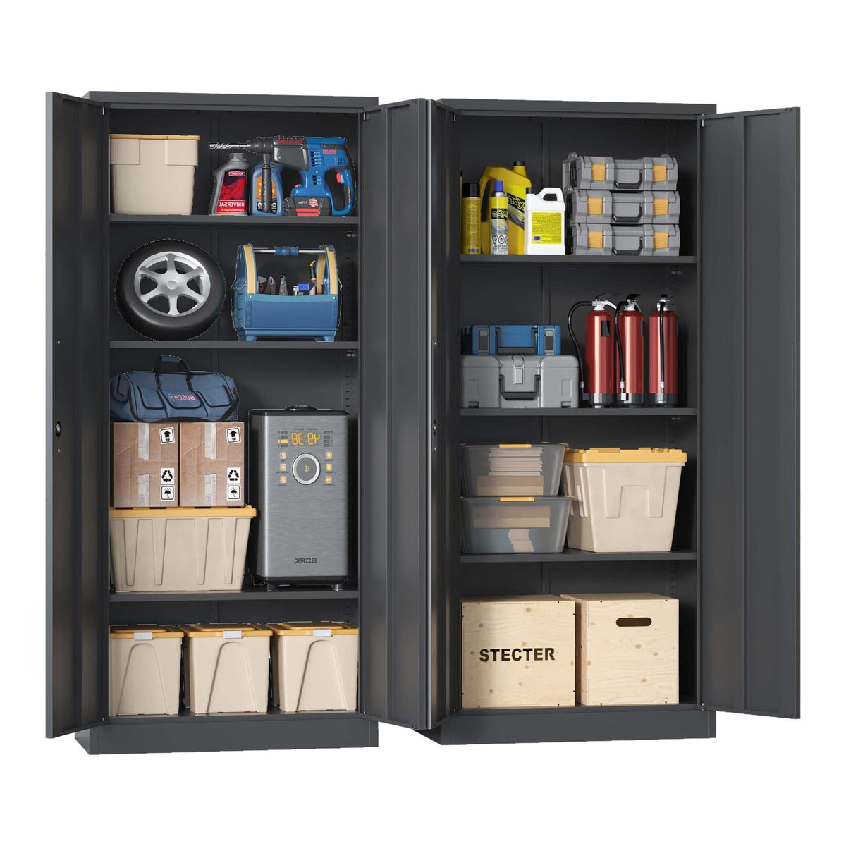 71"H Metal Garage Storage Cabinet