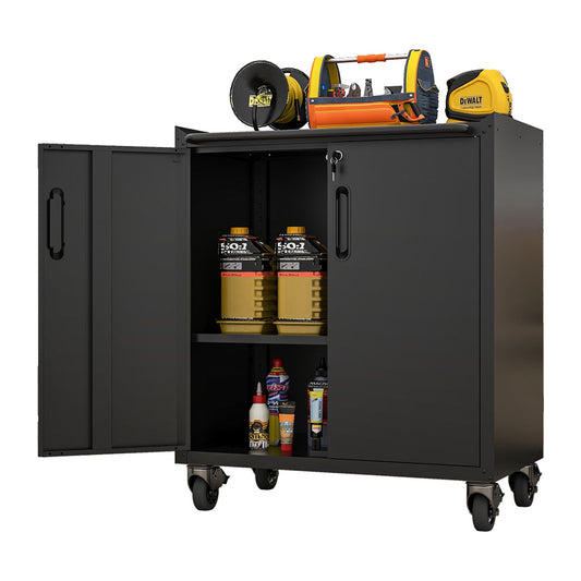 Heavy-Duty Metal Garage Storage Cabinet with Wheels