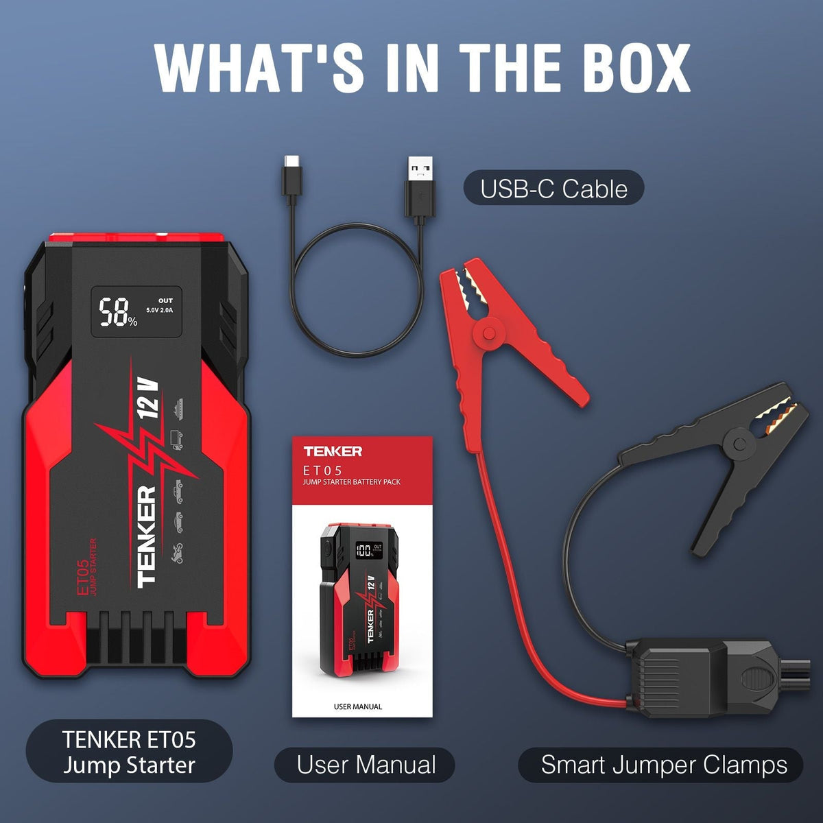4000 AMP PEAK Car Jump Starter Power Bank 12V Battery Charger with LCD Display