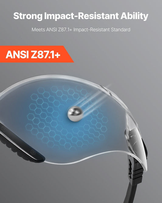 Safety Glasses Anti-Fog and Scratch-Resistant Clear Lens