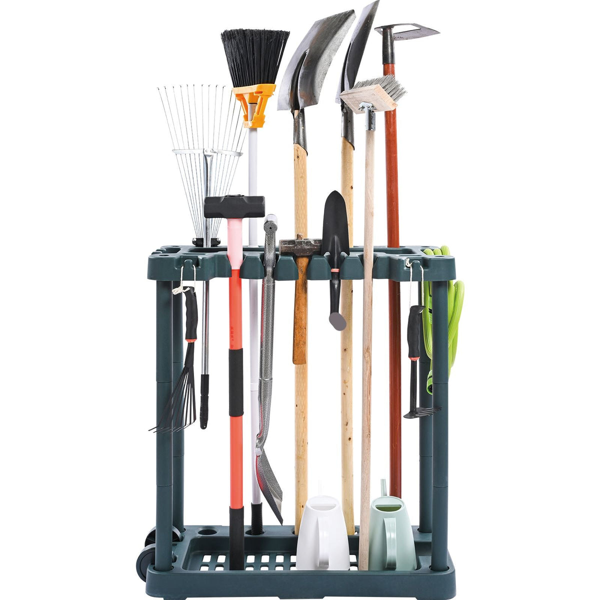 Garden Tool Organizer 10 Slots Yard Tool Rack for Garage Organization and Storage