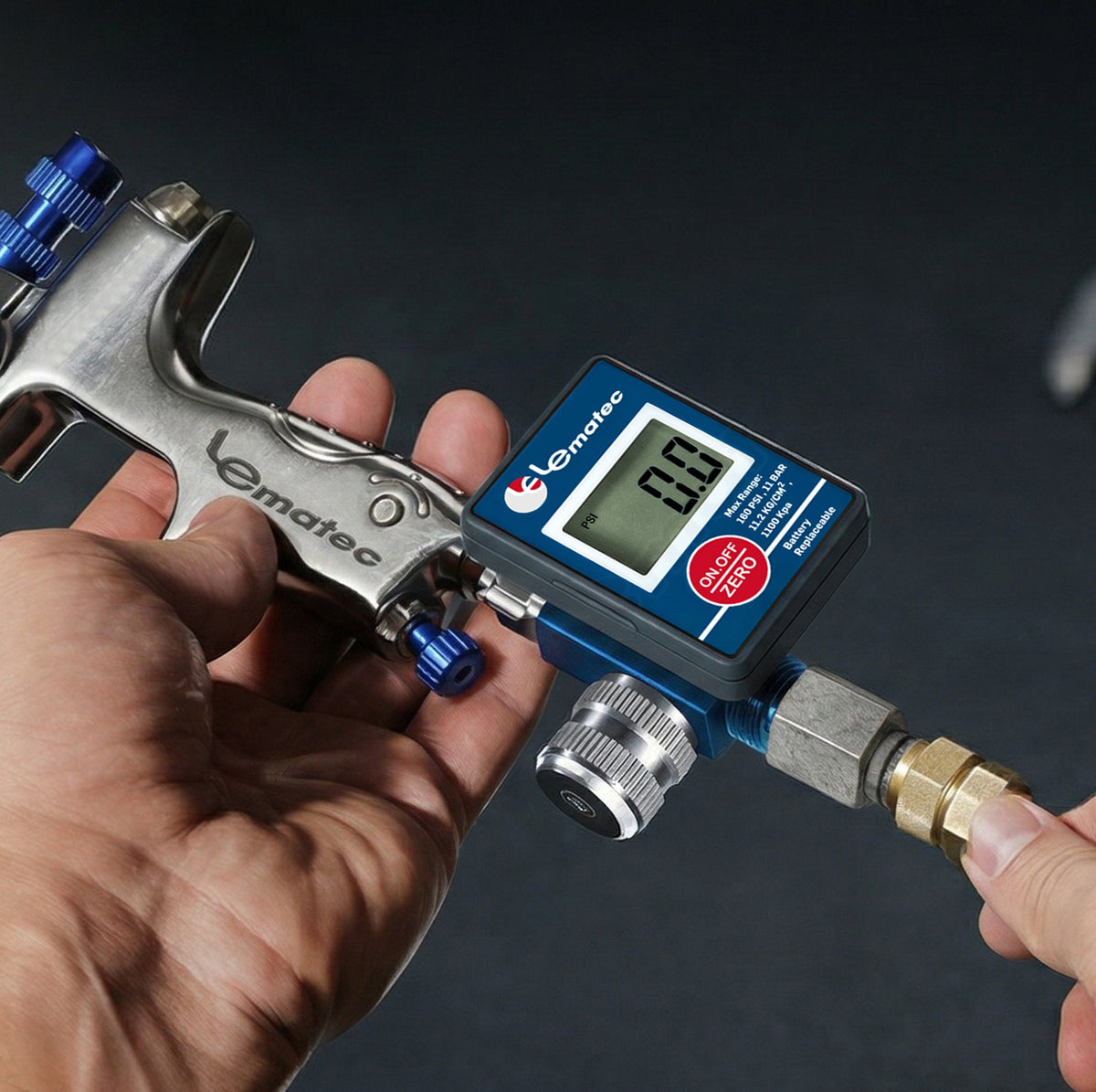 Professional Digital Air Pressure Regulator - Multi-Unit LCD Display with 160 PSI Range (DAR01B)