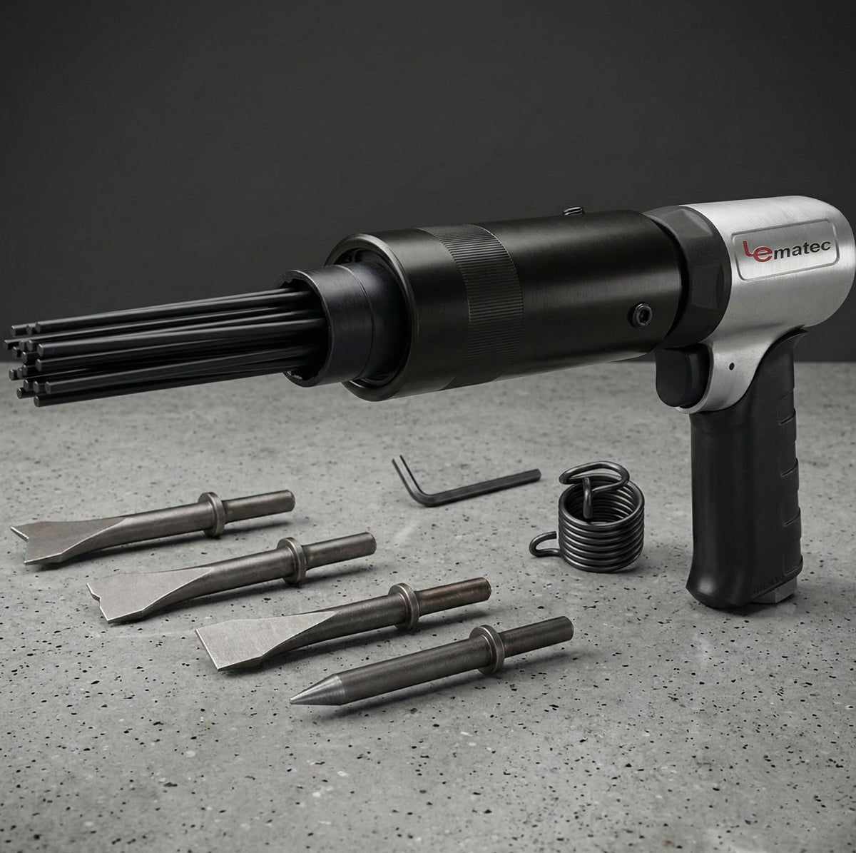 LE-AN324 Air Needle Scaler — 4500 BPM with Chisel Kit & 19 Needles