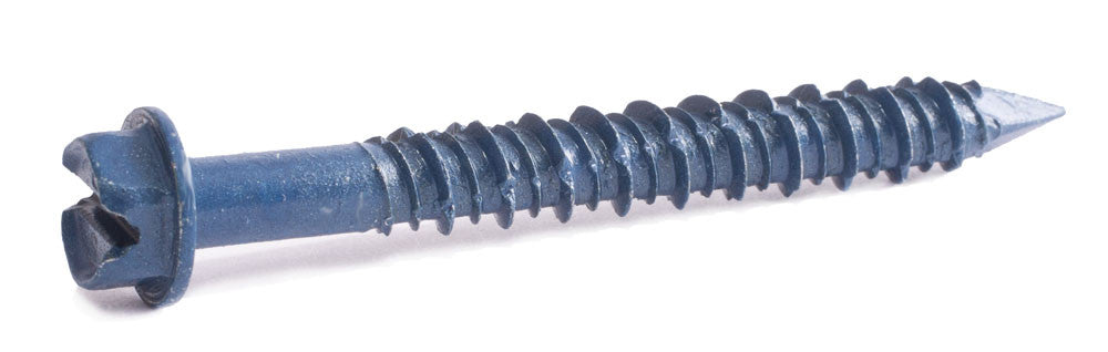 1/4 x 4 Slotted Hex Concrete Screw Blue