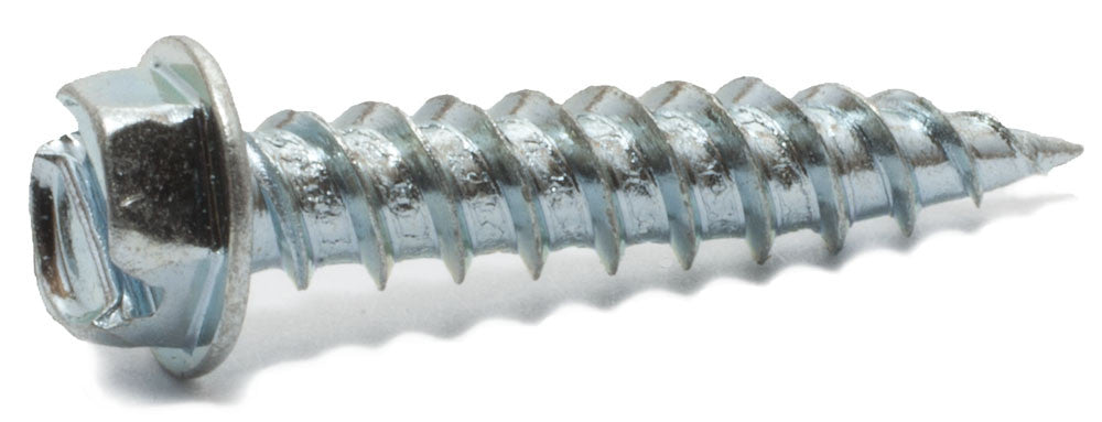 10 x 1 Slotted Hex Washer Self Piercing Screw Zinc Plated (1/4 drive)