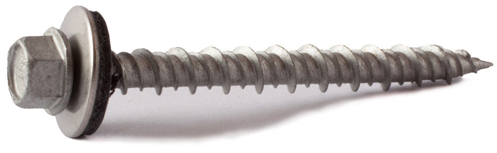 10 x 1 Hex Washer Head Pole Gripper Screw w/ Bonded Washer Hi-Low Thread T17 Strong-Shield™