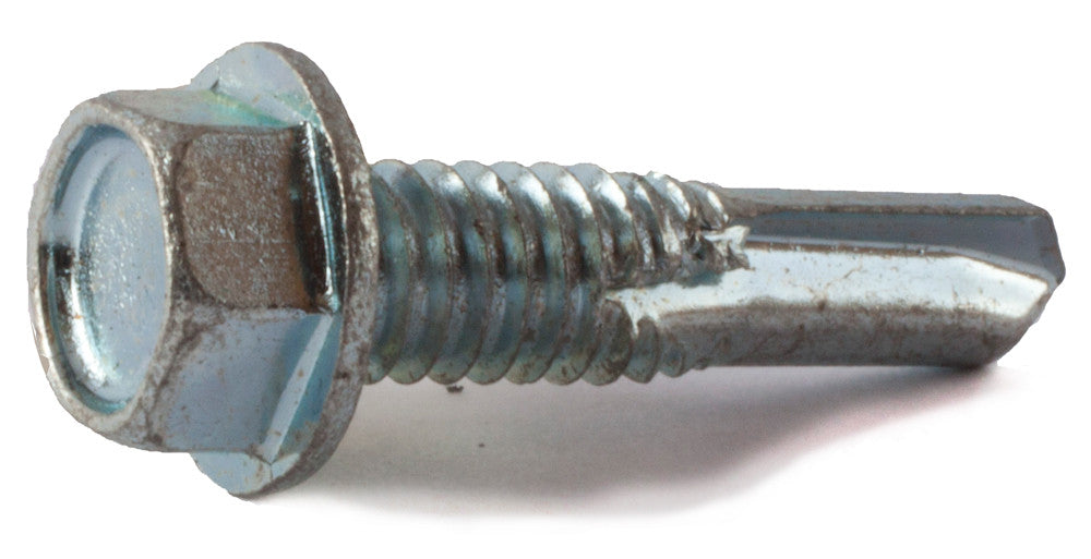 12-24 x 7/8 Hex Washer Head Self Drill Screw - T4 Zinc Plated