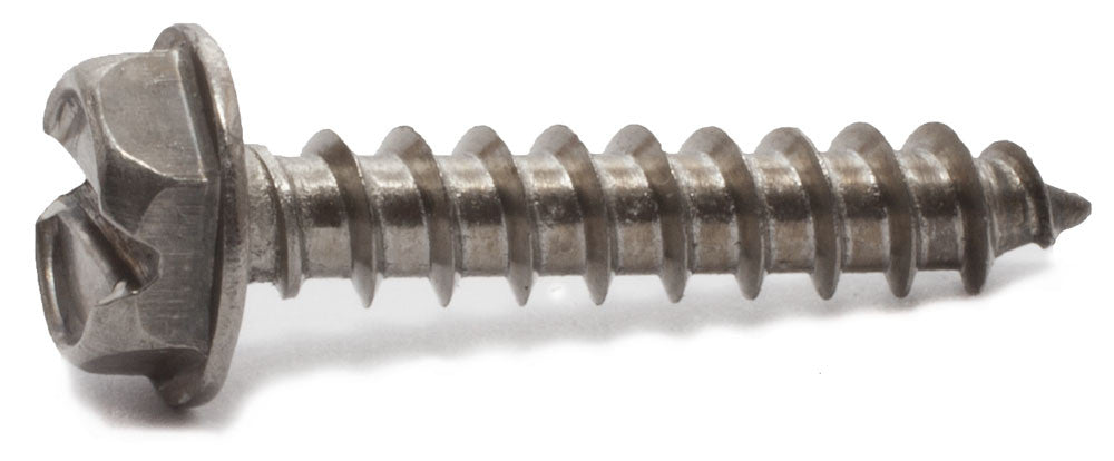 8 x 1 Slotted Hex Washer Head Sheet Metal Screw 18-8 SS