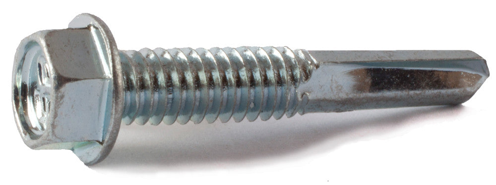 12-24 x 1 1/2 Hex Washer Head Self Drilling Screw TEK 5 Zinc Plated