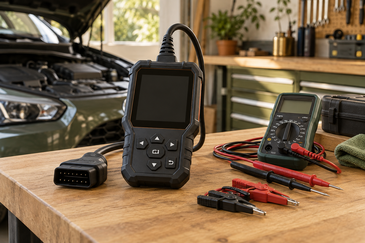Electrical & Diagnostics — coordinated warm natural DIY category image