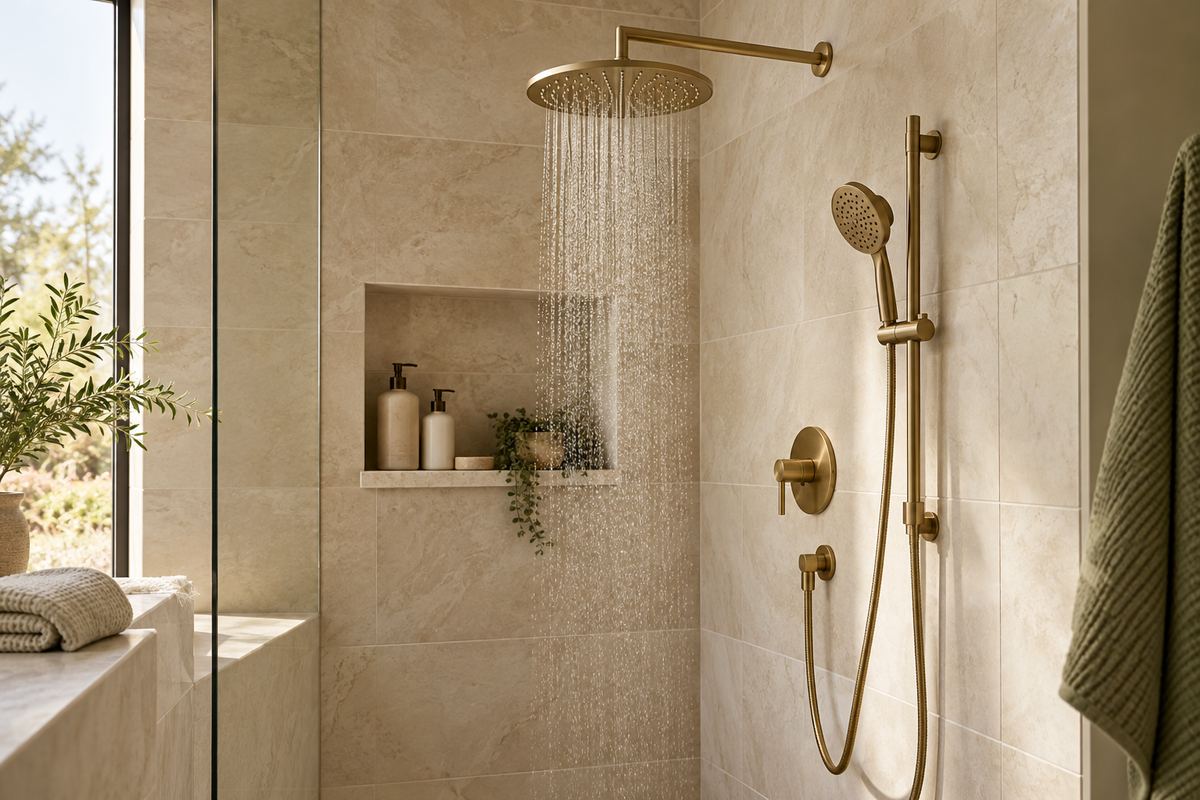 Shower Heads & Accessories — coordinated warm natural DIY category image