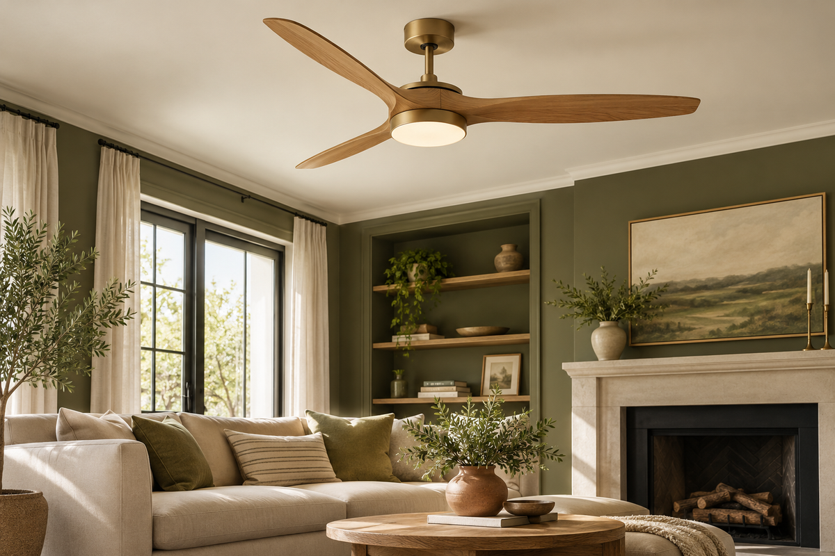 Ceiling Fans & Lighting — coordinated warm natural DIY category image