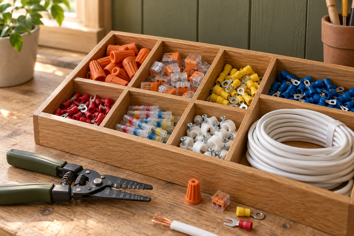 Workbench Electrical Connectors & Wiring Supplies — coordinated warm natural DIY category image