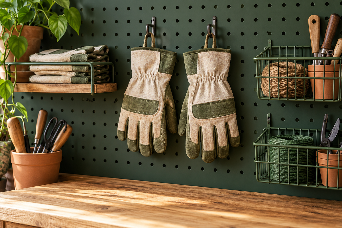 Workbench Work Gloves & Pegboard Storage — distinct DIY category photograph