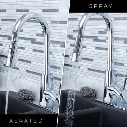 Tehila Chrome Finish High-Arc Pull-Down Faucet