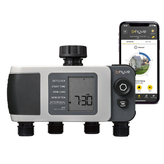 B-hyve XD 4-Outlet Bluetooth Hose Faucet Sprinkler Timer | 24634