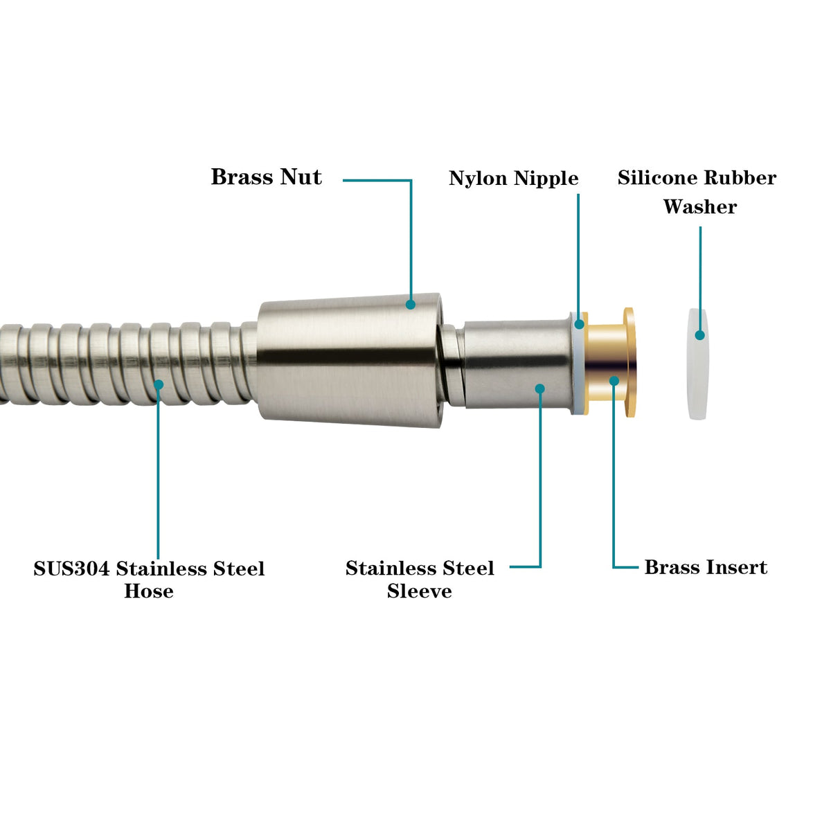 59 Inch Shower Hose For Hand Held Shower Heads-Stainless Steel Hose