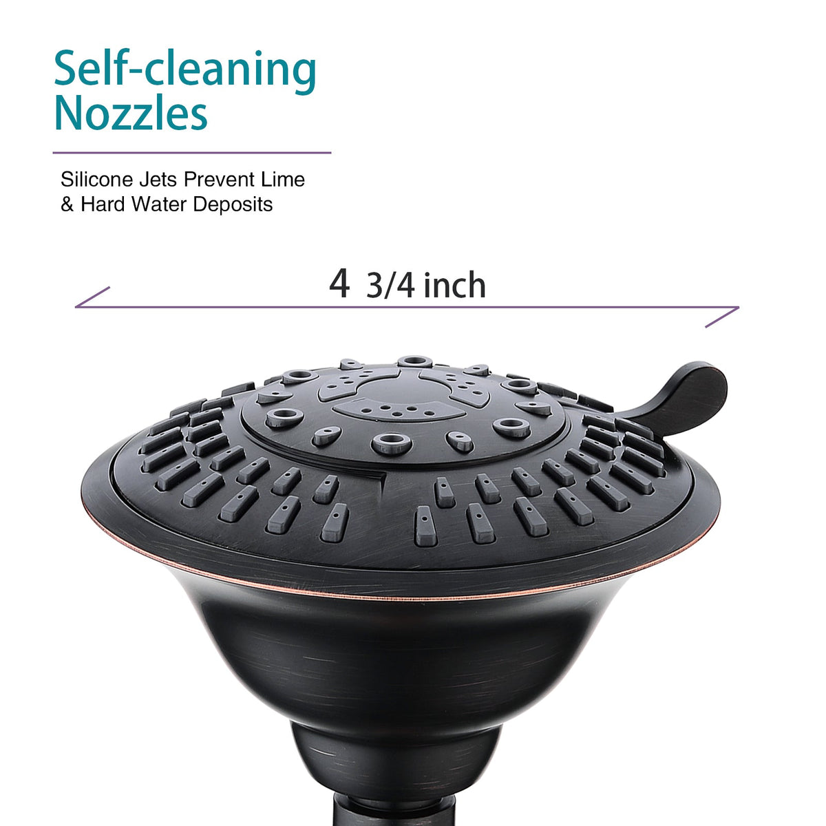 9-Spray Rain Shower Head-Angle Adjustable Fixed Shower Head