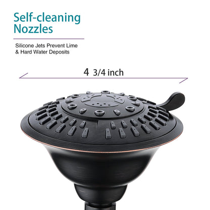 9-Spray Rain Shower Head-Angle Adjustable Fixed Shower Head