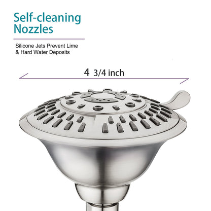 9-Spray Rain Shower Head-Angle Adjustable Fixed Shower Head