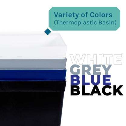 Tehila Standard Freestanding Black Utility Sink with Black Legs, Water Supply Lines Included