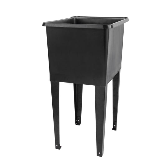 Tehila Space Saver Freestanding Black Utility Sink