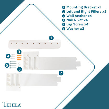 Tehila White Wall Mounting Kit for Tehila Standard Sinks
