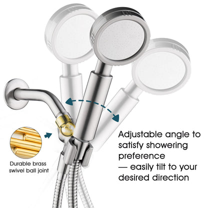 High Pressure Handheld Shower Head Kit, Handheld Shower with 60 Inch Hose and Bracket