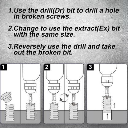 22Pcs Damaged Screw Extractor Speed Out Drill Bits Tool Set Broken Bolt Remover
