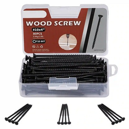 Black Exterior Deck Screws - T25 Torx Drive (Includes Bit)