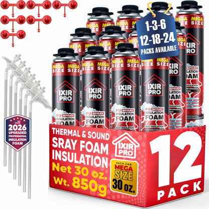 Mega Spray Foam Can - 30oz High Yield Insulation | IxirPro