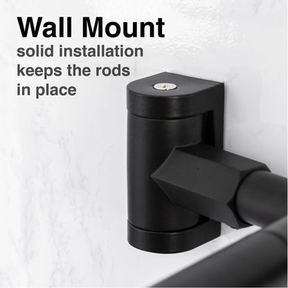 44 in. to 70 in. Double Curved Shower Rod (Matte Black Finish)